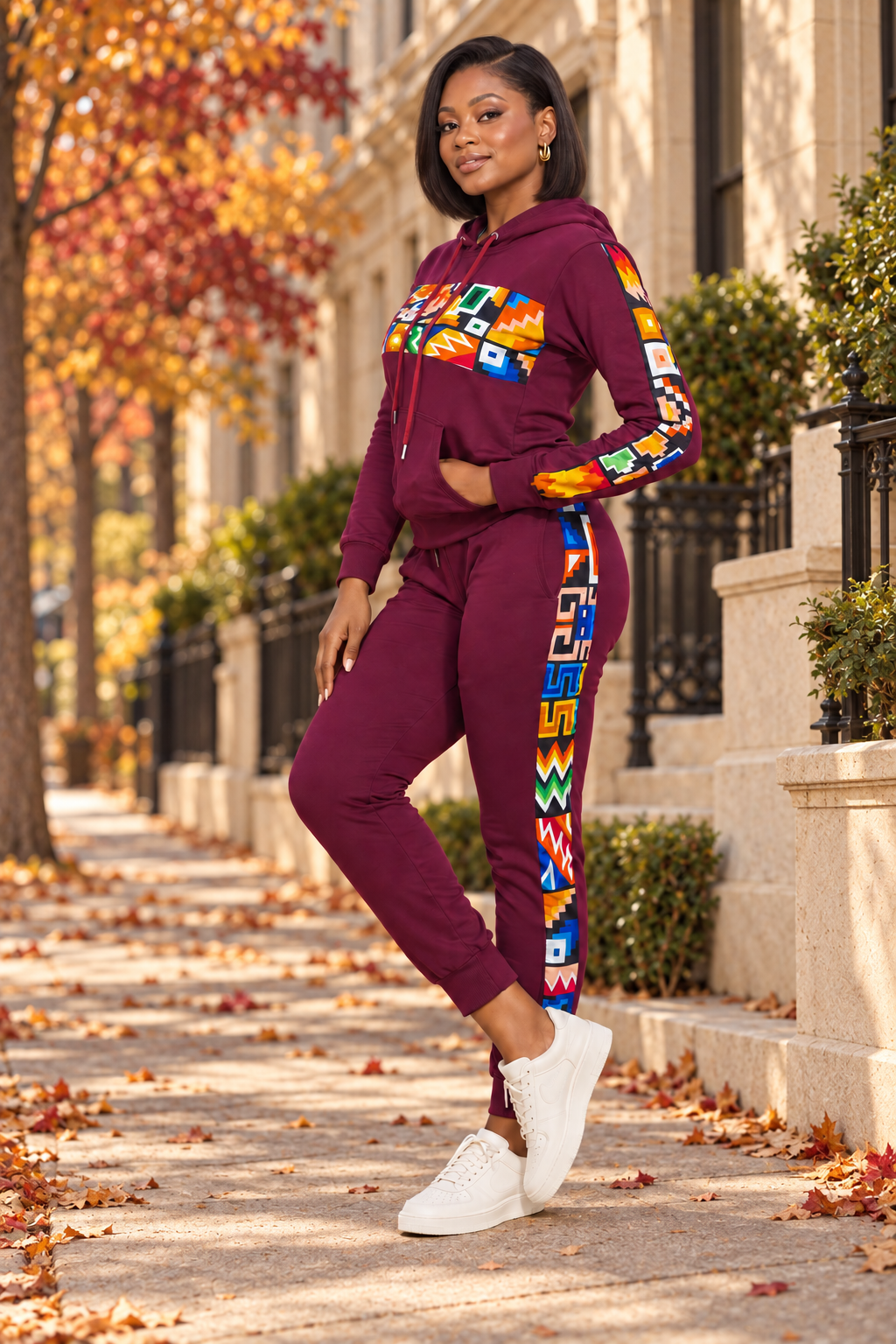 Nala African Print Jogger Set (Black Multi) NIKI KAY