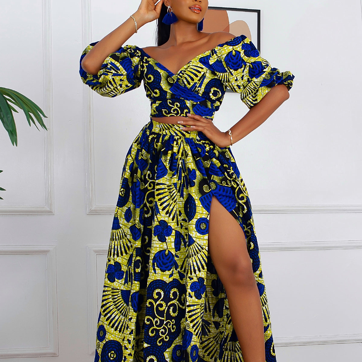 knee length dresses for ladies BB Ankara Wrap Dress main image 0