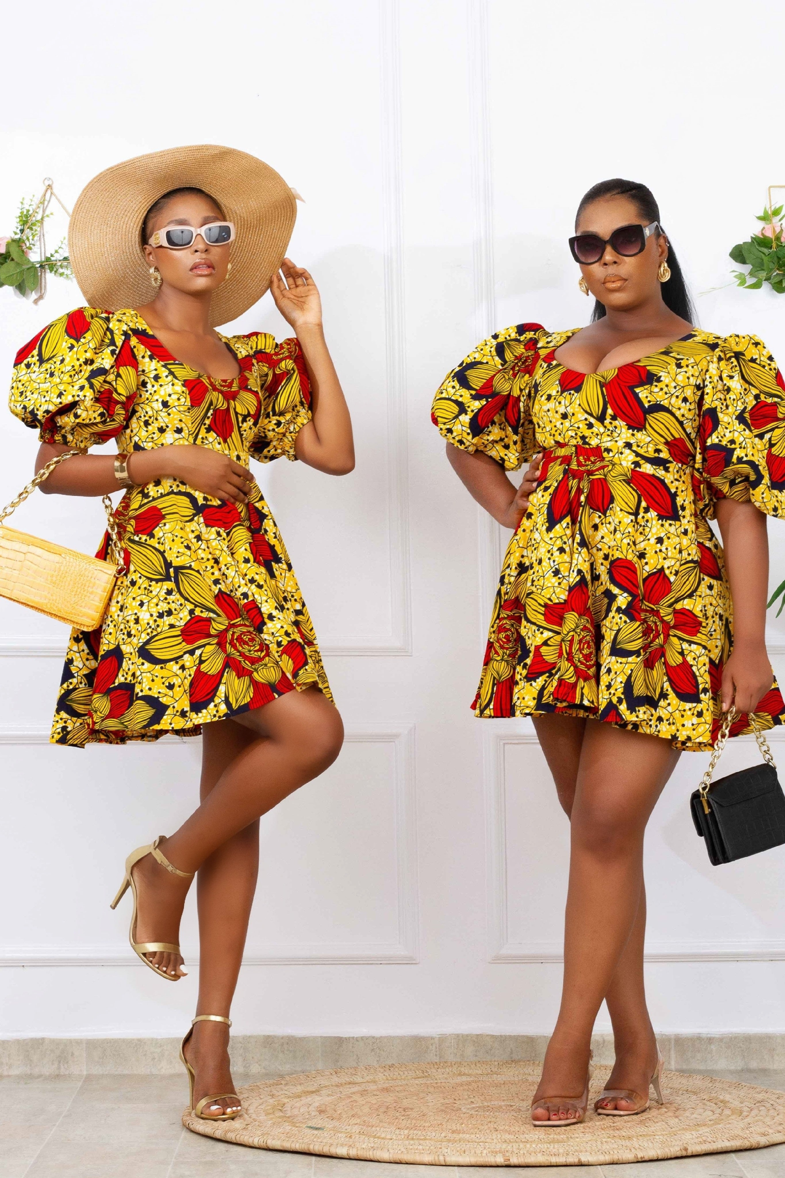 IRE AFRICAN PRINT DRESS (YELLOW)